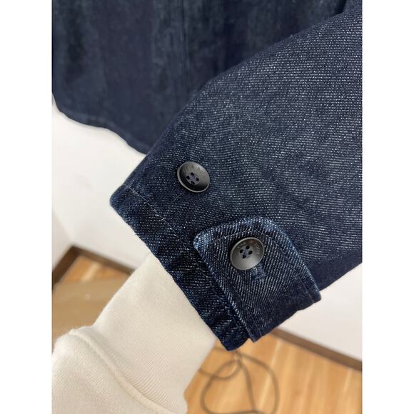 Rag & Bone Mercer Denim Dark Wash Chore Jacket Cotton Patch Pockets Designer XL - Picture 8 of 12